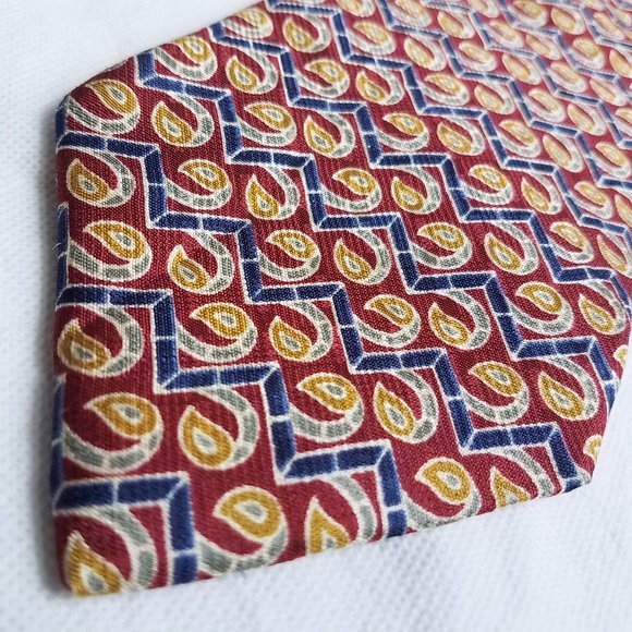 Christian Dior Other - Christian Dior Cravate Men's Vintage Red Silver Blue Silk Tie